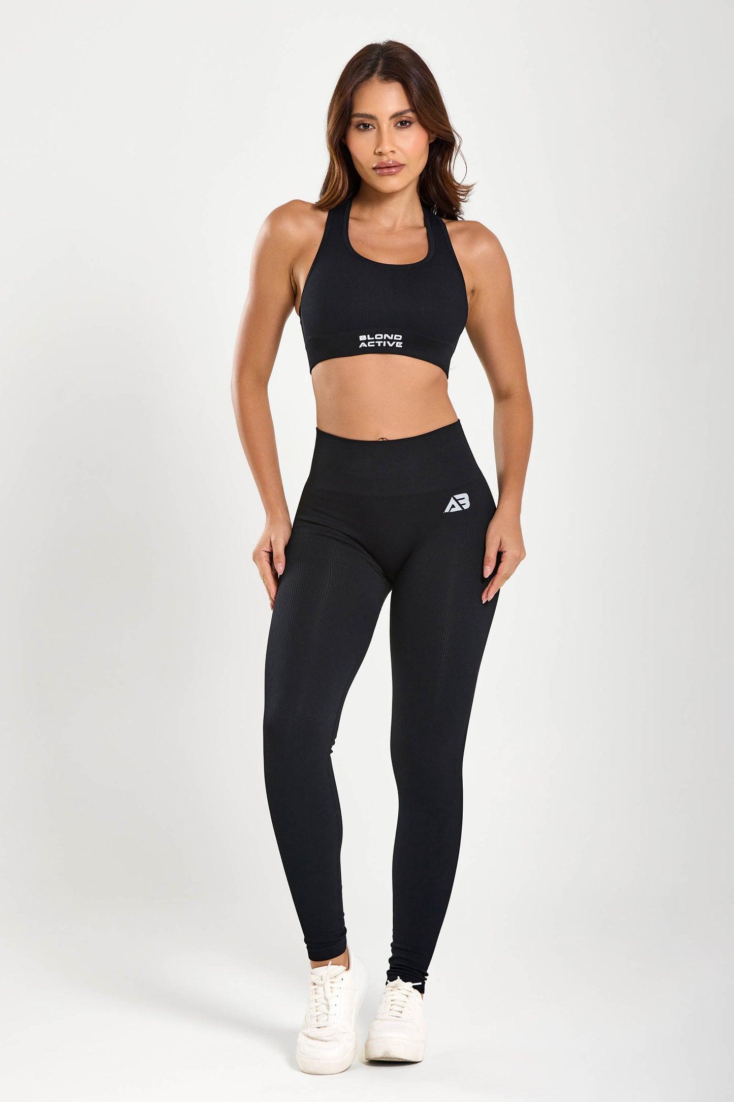 Top Canelado Seamless Preto UV+ e Costas Nadador