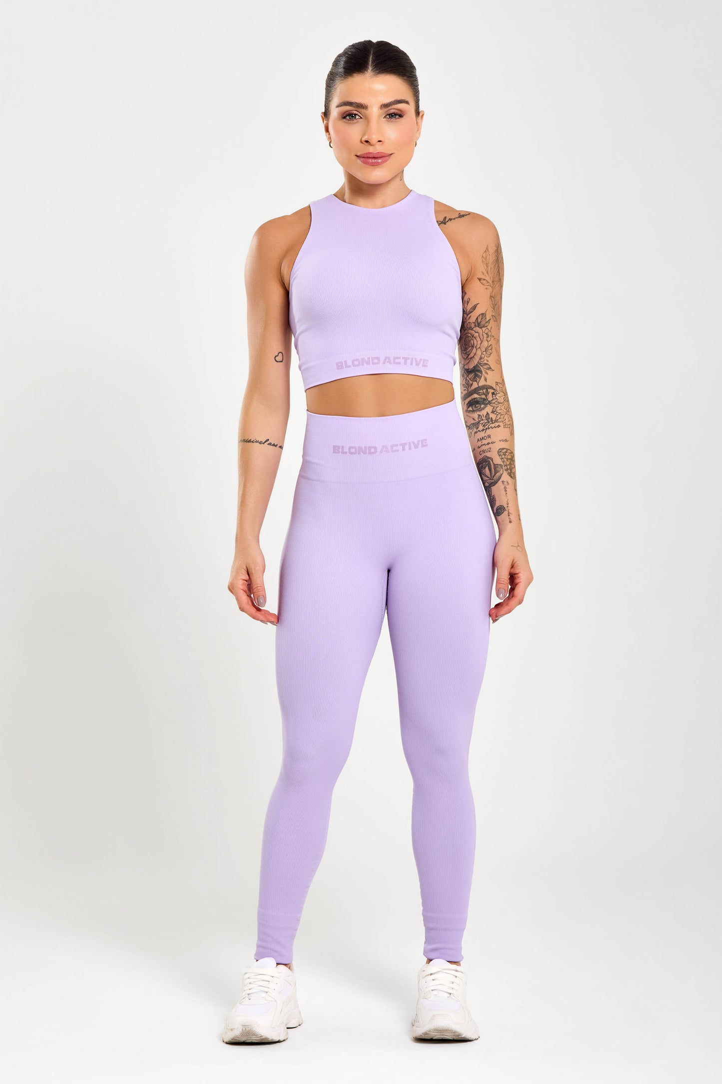 Top Cropped Energy Lycra Seamless Lilás