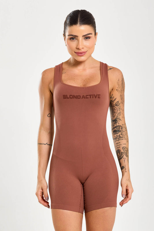 Macaquinho Lycra Seamless Energy Anatômico Coffe