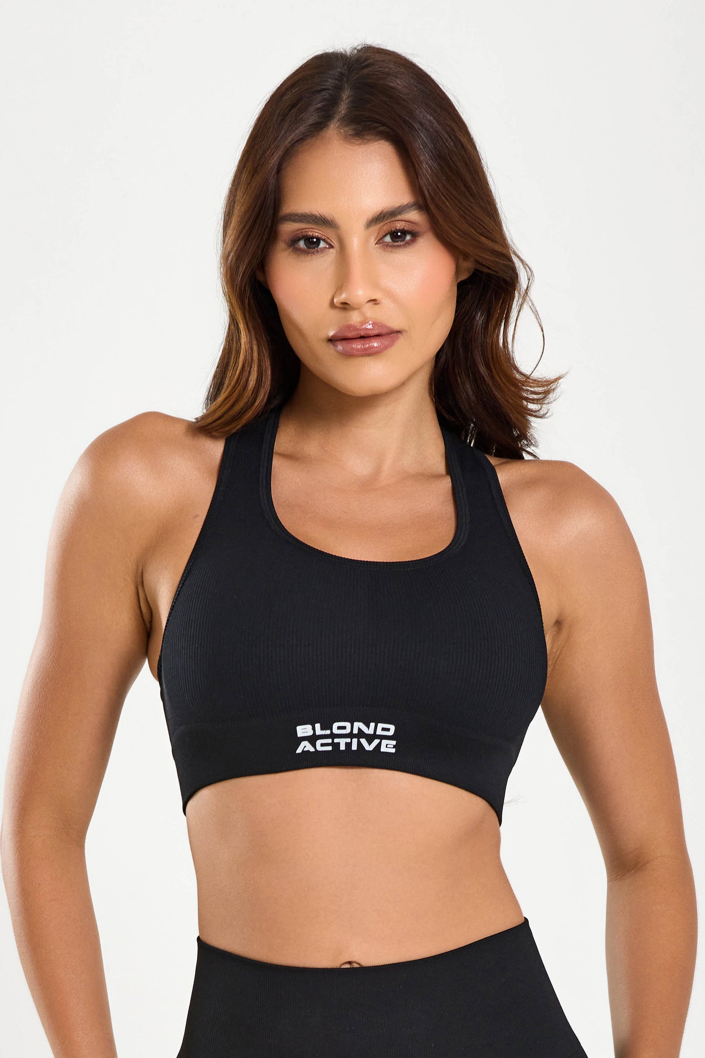 Top Canelado Seamless Preto UV+ e Costas Nadador