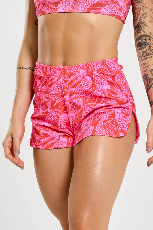 Short Beach Carpa Rosa lycra com proteção UV+