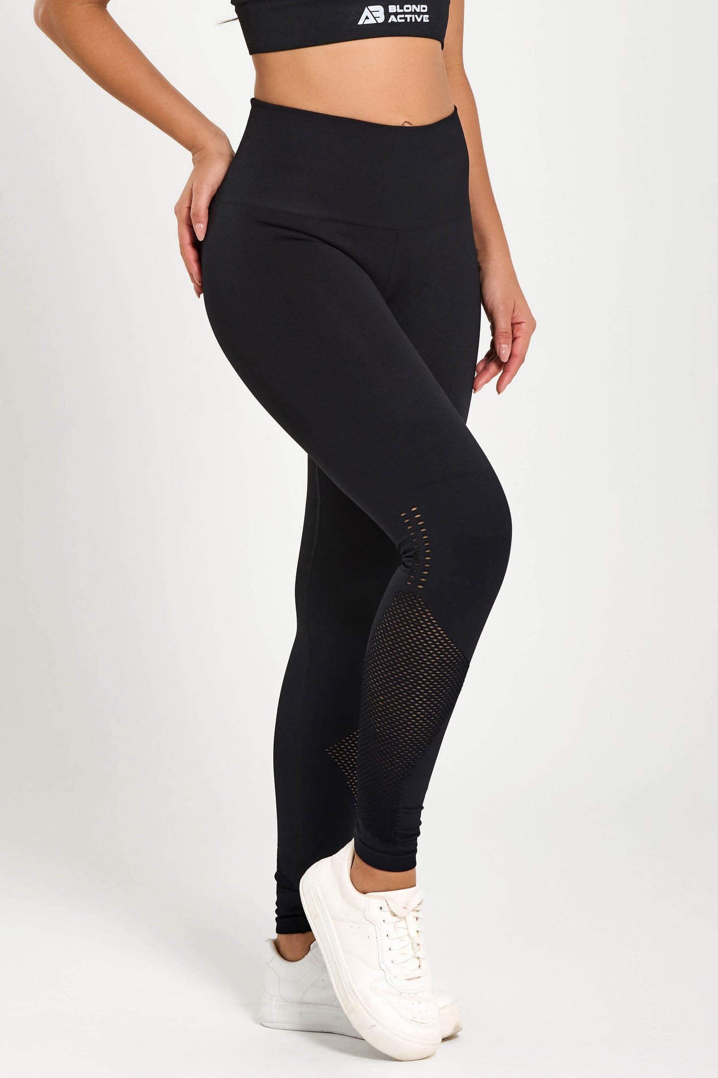 Legging AirSense Preto Seamless UV+ Com Cós Alto Anatômico