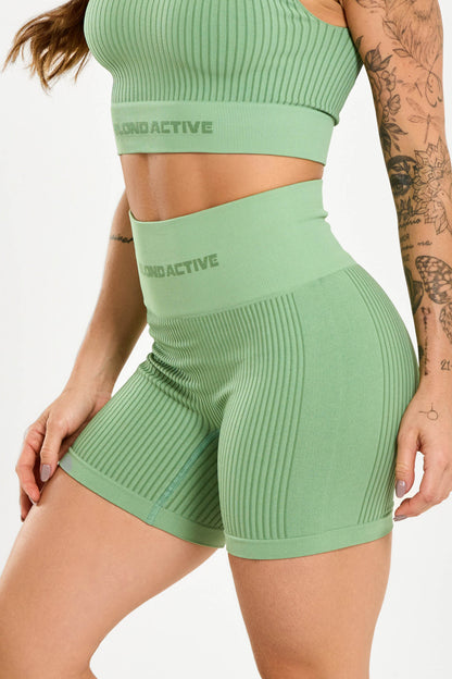 Short Feminino Energy em Lycra Seamless Tex Verde