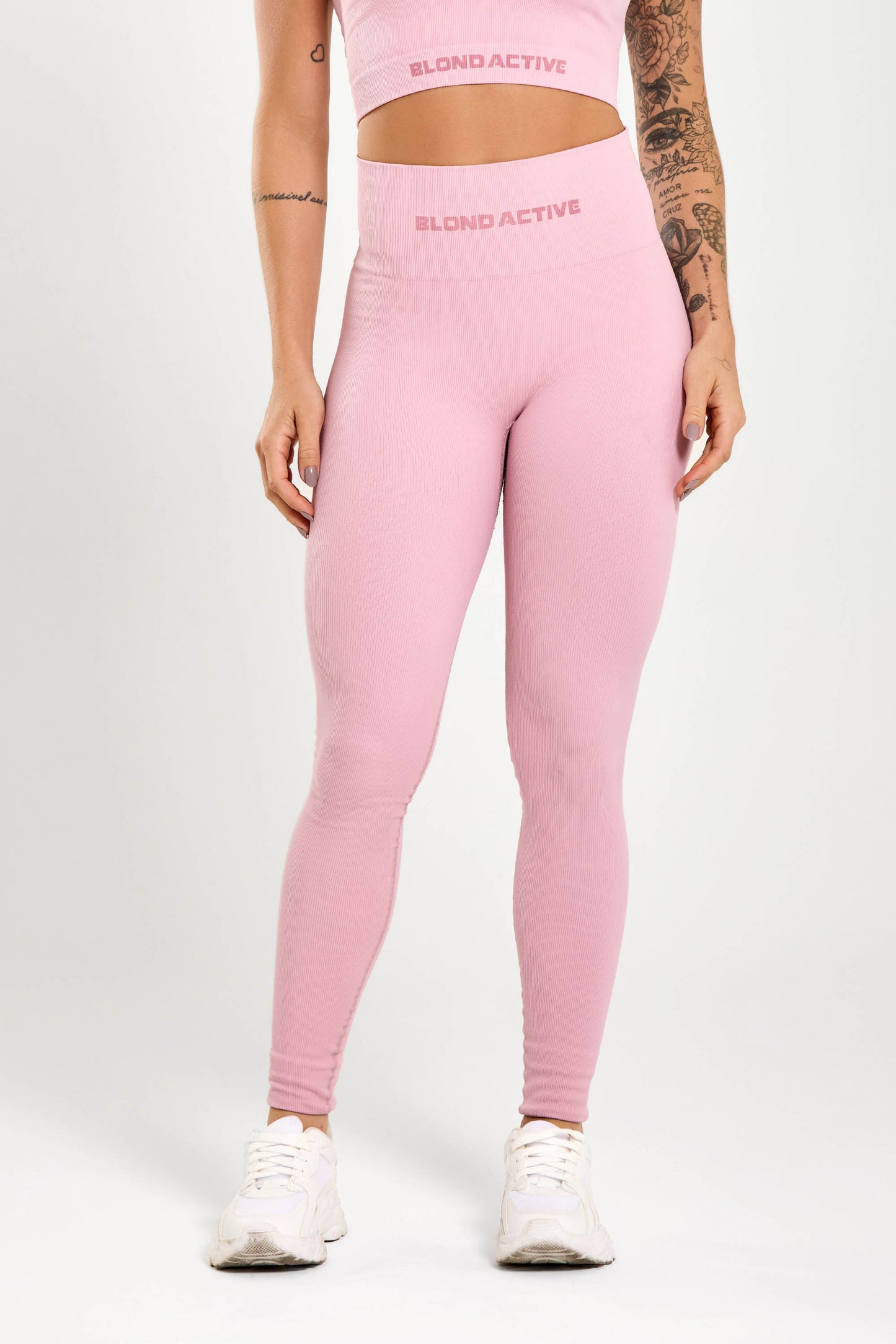 Conjunto Energy Seamless  Top Cropped (Rosa) + Legging Lisa (Rosa)