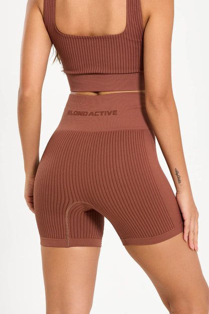 Conjunto Energy Seamless Tex Top Anatômico + Short (Coffe)