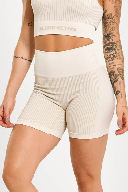 Short Feminino Energy em Lycra Seamless Tex Off White