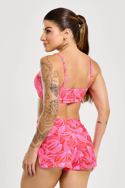 Short Beach Carpa Rosa lycra com proteção UV+